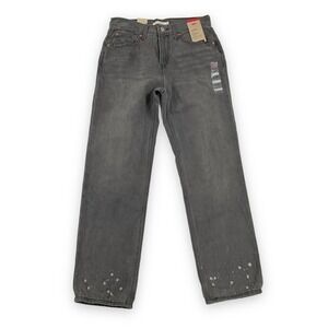 Levis Jeans Womens Size 28 Gray Low Pro Straight Bleached Denim NWT